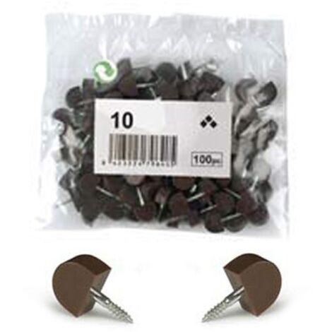 Pack 100 Soportes Hembrilla  Fabricado en Plástico  Acabado en Marrón 100 Unidades -