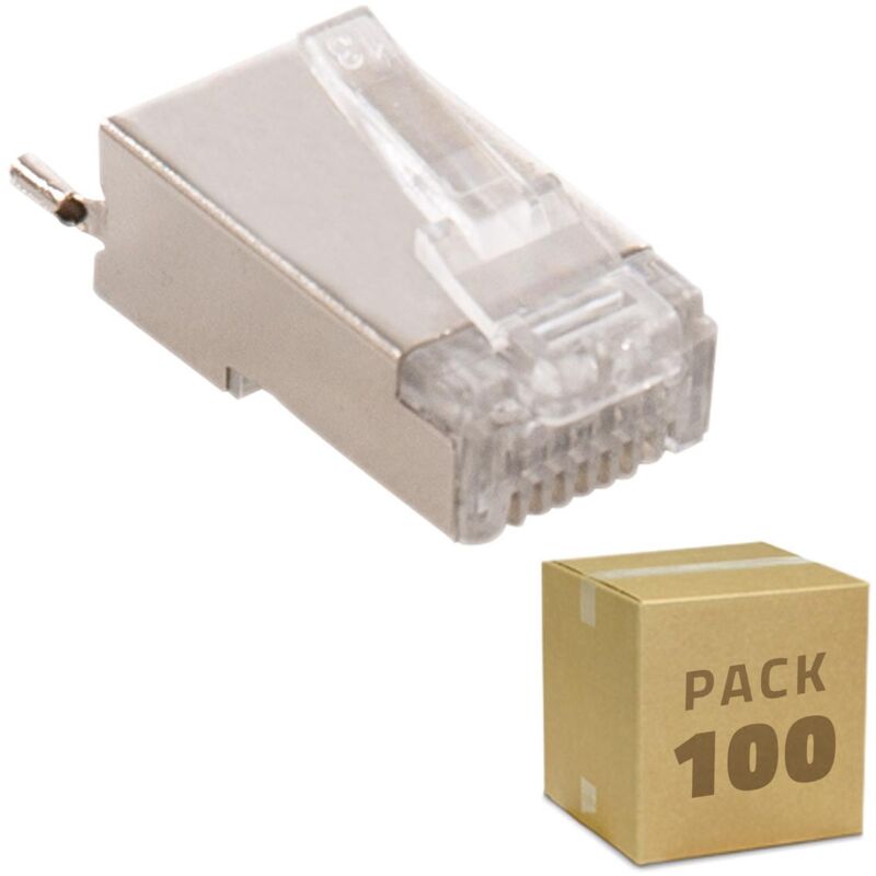 

Pack 100 Unidades RJ45 FTP Blindado para Exterior PC - PC