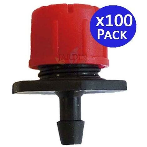 Pack 100 x Gotero rojo regulable 0 a 70 litros/hora