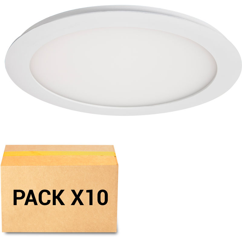 

Pack 10X Focos Empotrables LED 12W 3000K Redondo Blanco