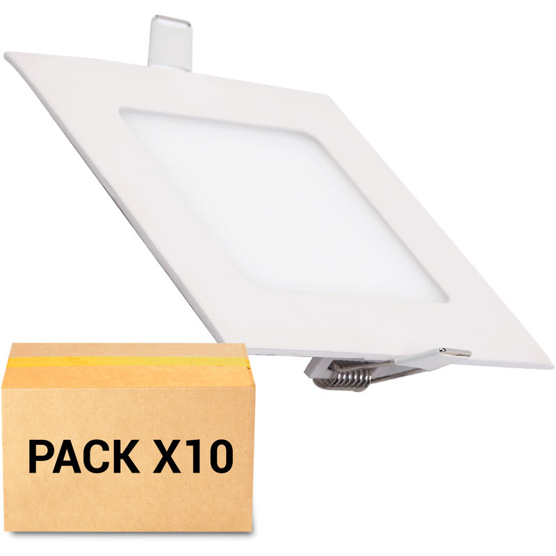 

Pack 10X Focos Empotrables LED 18W 3000K Cuadrado Blanco