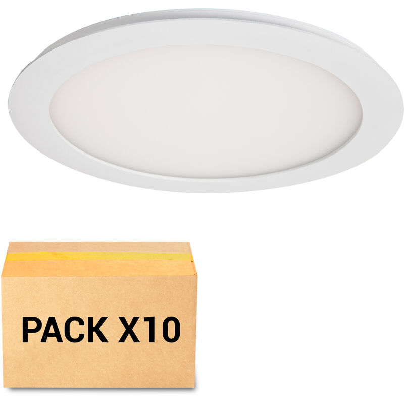 Pack 10X Spots Encastrables LED 18W 4000K Rond Blanc