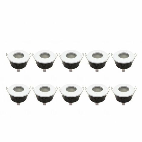 Pack 10x Support de spot bbc Rond Etanche Blanc Ø82 x 59 mm IP65