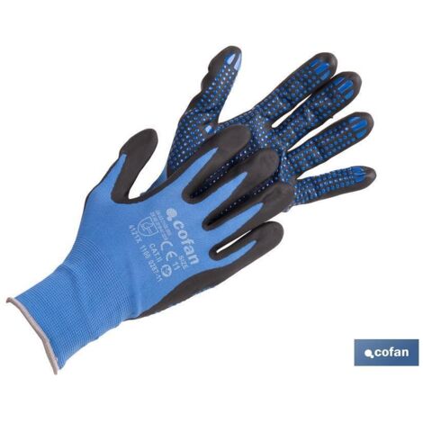 Pack 12 Guantes Nitrilo Talla 8 con Puntos Azules