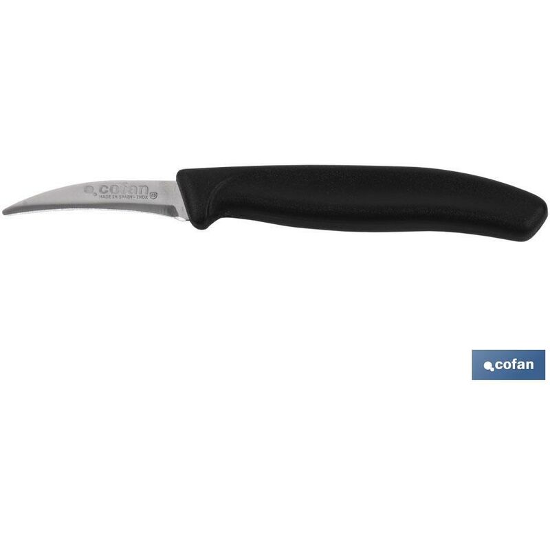 Couteau de Cueillette Pack de 12 ou 50 Unités Modèle Pointe Courbée Dimensions de la Lame 6 cm Manche de Couleur Noire
