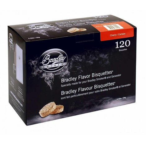 Pack 120 Bisquettes de fumage Bradley Smoker - Cerisier