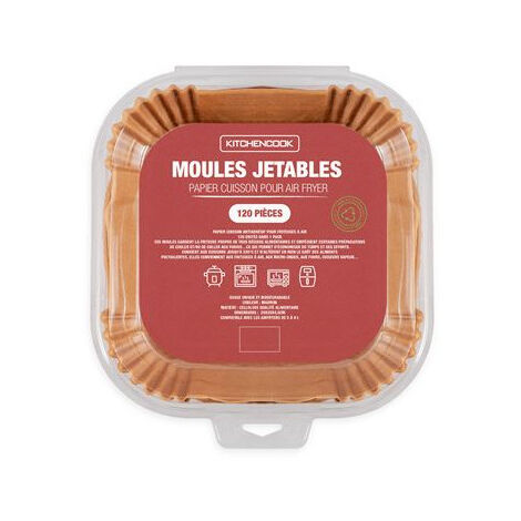 Pack 120 Moules jetables papier cuisson pour Air Fryer Kitchen Cook Airfry Paper 20 Marron