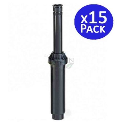 Pack 15 Difusor de riego Rain Bird US412HE  Alcance 3,7 metros, 0 a 360º  Aspersor con Elevación 10 cm, Cuerpo 15 cm
