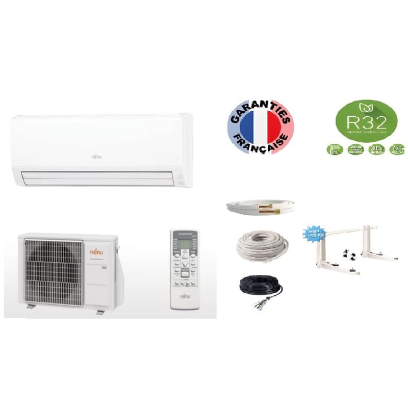 Atlantic Fujitsu - Pack 15 mètres Climatisation atlantic takao 3500w M1 initiale ( 35m2max )