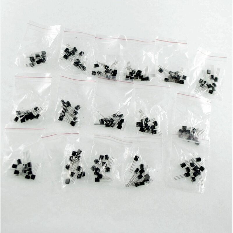 

Pack 160 Transistores TO92- 16 modelos diferentes, 10 de cada modelo