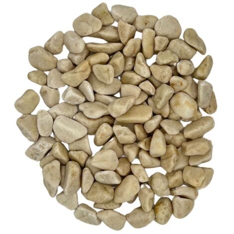 Pack +/- 1T (2 X 500Kg) Galet de Marbre Ivoire Crème Ø 8/12 mm - Livraison STANDARD
