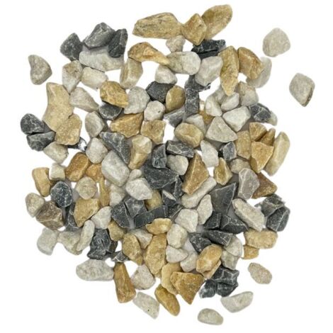 Pack +/- 1T (2 X 500Kg) Gravier Tropical de Marbre Jaune, Blanc Pur et Gris Bleuté Ø 8/16 mm - Livraison STANDARD