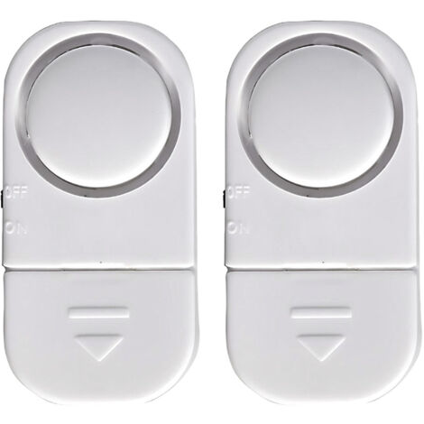 Pack 2 Alarmas para Puertas y Ventanas con 6 Pilas LR44 Incluidas Blanco Nine&One