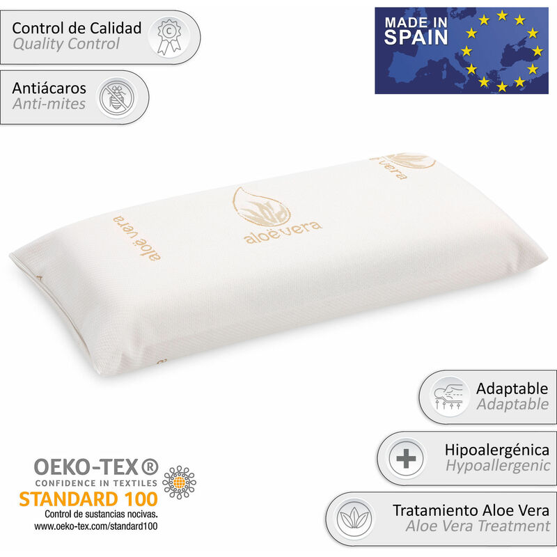 

Pack 2 Almohadas viscoelastica compactas 75 cm