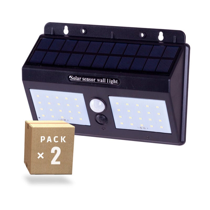 

Pack 2 Aplique de Pared Solar IP65 40xLED SMD Sensor Luz + Movimiento (WR-SW8019-PIR-PK2)