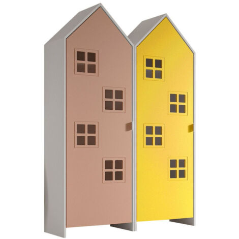 Pack - 2 Armoires Enfant "Casami Bruges" 171cm Rose & Jaune