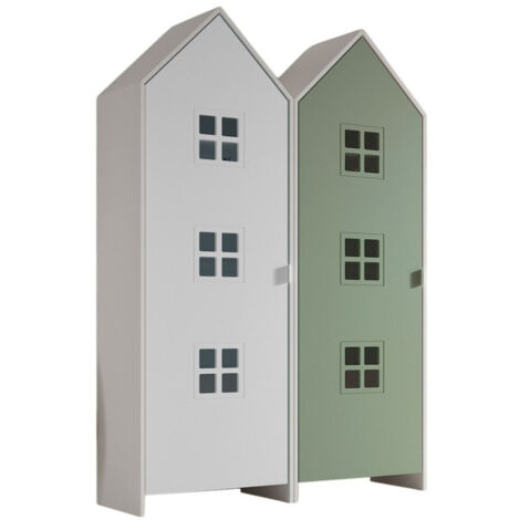 Pack - 2 Armoires Enfant "Casami Bruges" 171cm Vert & Blanc