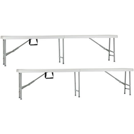 Pack 2 Bancos Plegables Catering Blanco 180x30x43cm 7house