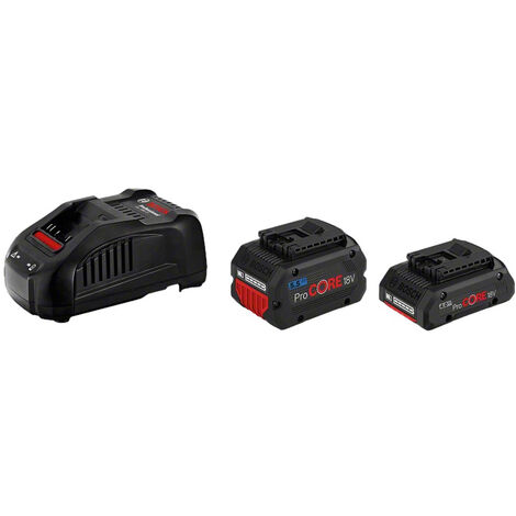 Pack 2 batteries 18V Procore 4Ah / 5,5Ah + chargeur rapide BOSCH 1600A0214A