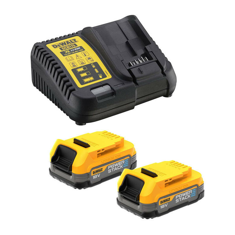 Starter-Kit 18V Powerstack (2x1,7 Ah) avec chargeur (DCB115) Dewalt DCB115E2