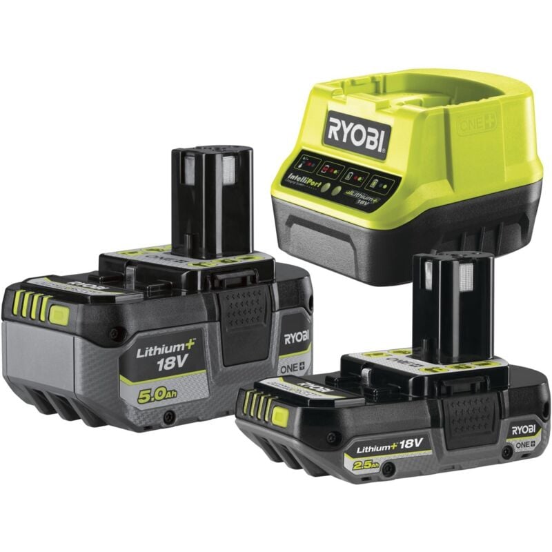 Ryobi - Pack 2 batteries 18V One+ 4.0Ah et 2.0Ah - chargeur rapide 2.0Ah RC18120-242X