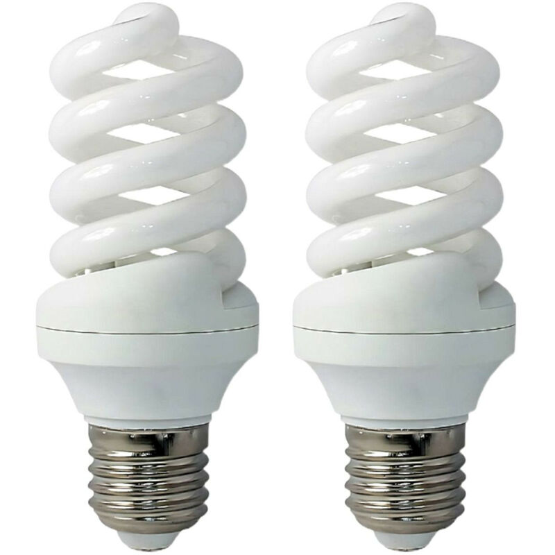 

Pack 2 Bombillas CFL Bajo Consumo Mini Espiral E27 15W 900lm 2700K Dayron