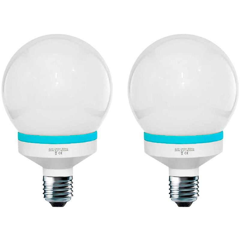 

Pack 2 Bombillas CFL Bajo Consumo Mini Globo E27 9W 400lm 4000K Dayron