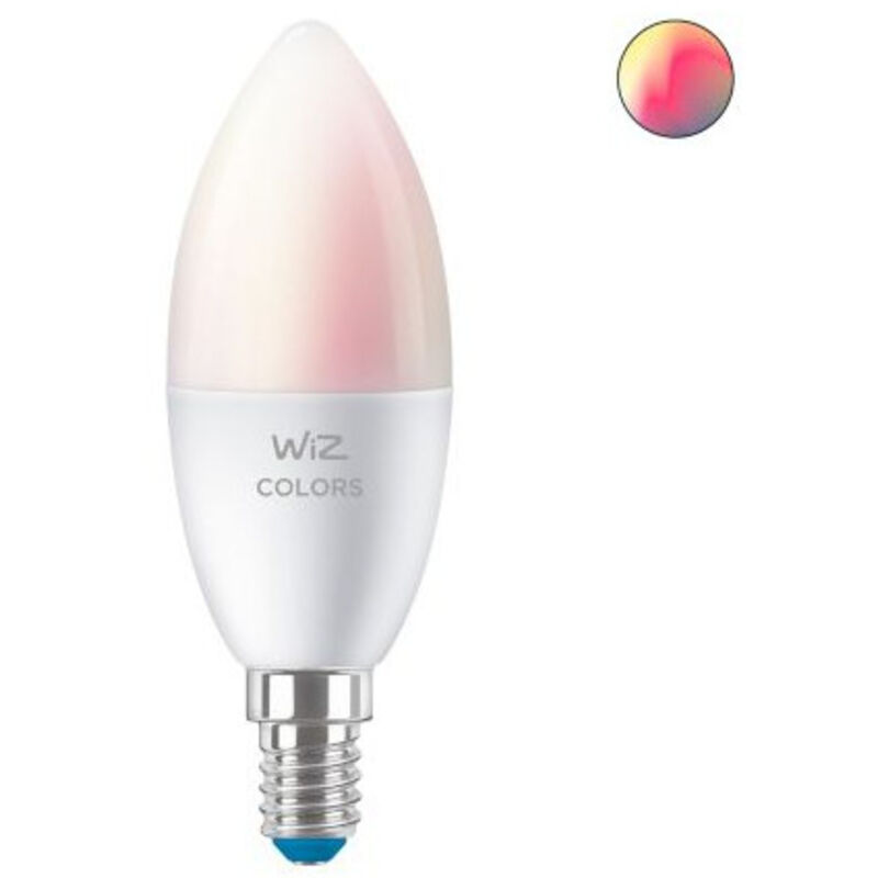 

Pack 2 Bombillas LED Smart WiFi + Bluetooth E14 Casquillo Fino C37 RGB+CCT Regulable WIZ 4.9W RGB+CCT - RGB+CCT