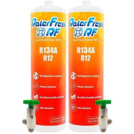 Pack 2 Botellas Ralerfresh RF sustituto del gas R12 y R134A mas llave