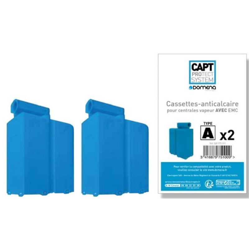 Domena - cassettes 2 anti calcaire pour centrale vapeur