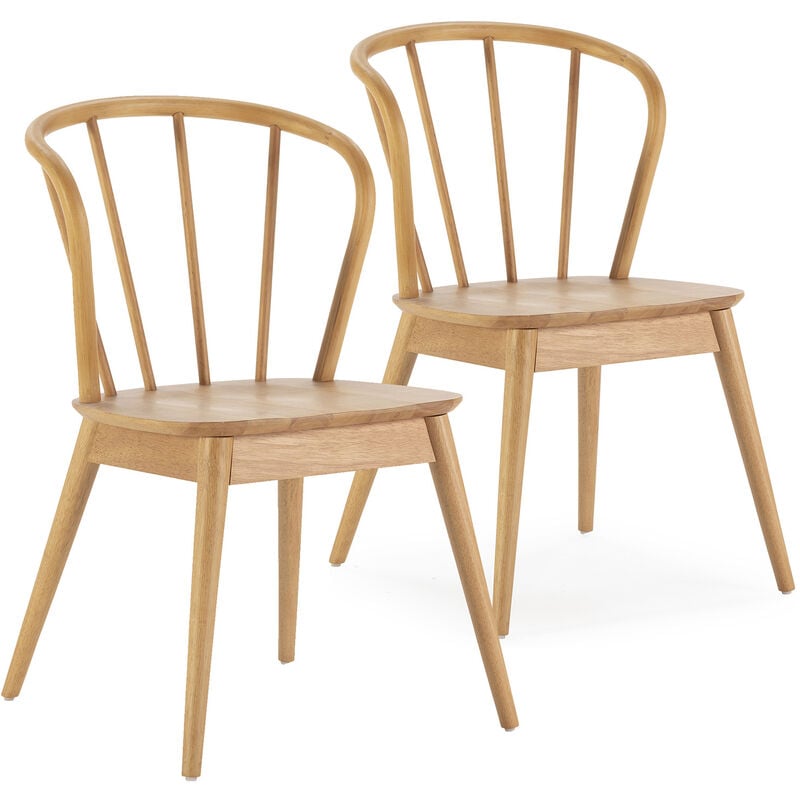 Pack 2 chaises Brisa en bois coleur chêne