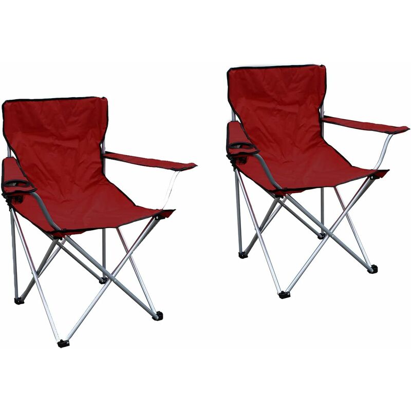 Lex Chaise de pêche//camping pliable avec porte-gobelet et housse de transport noir