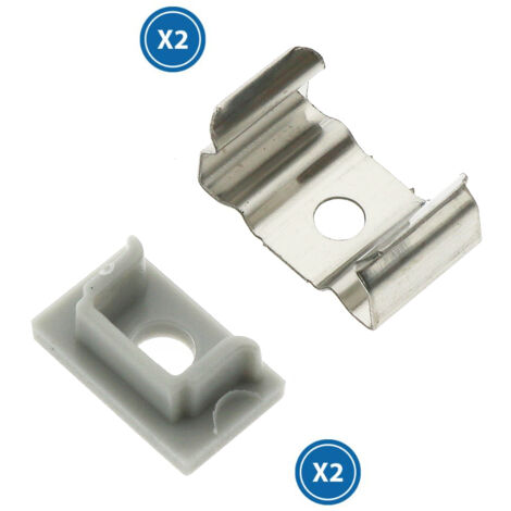 Pack 2 Chevilles et 2 agrafes pour Profil LM3701 - Ledme - LM3701A