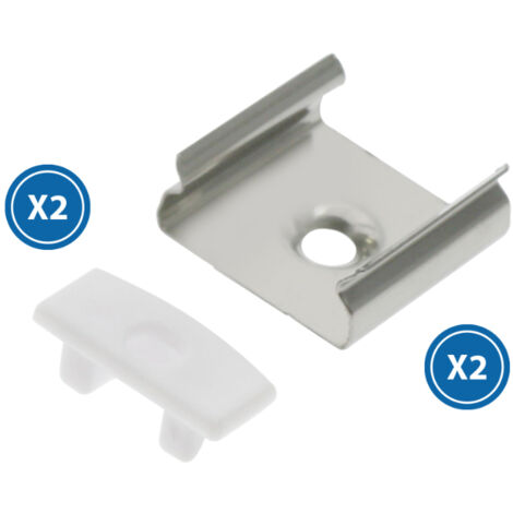 Pack 2 Chevilles et 2 agrafes pour Profil LM3707 - Ledme - LM3707A