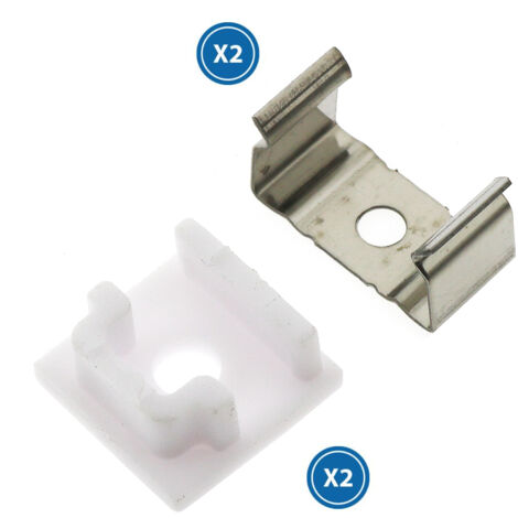 Pack 2 Chevilles et 2 agrafes pour Profil LM3709 - Ledme - LM3709A