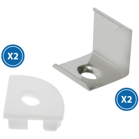 Pack 2 Chevilles et 2 agrafes pour Profil LM3715 - Ledme - LM3715A