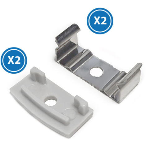 Pack 2 Chevilles et 2 agrafes pour Profil LM3729 - Ledme - LM3729A
