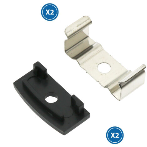 Pack 2 Chevilles et 2 agrafes pour Profil LM3730 - Ledme - LM3730A