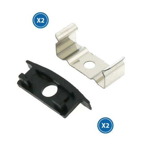 Pack 2 Chevilles et 2 agrafes pour Profil LM3732 - Ledme - LM3732A