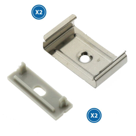 Pack 2 Chevilles et 2 agrafes pour Profil LM3775 - Ledme - LM3775A
