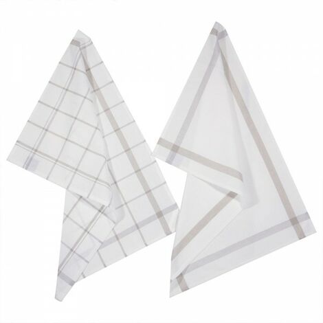 Pack 2 chiffons cuisine couleur gris 45x70cm