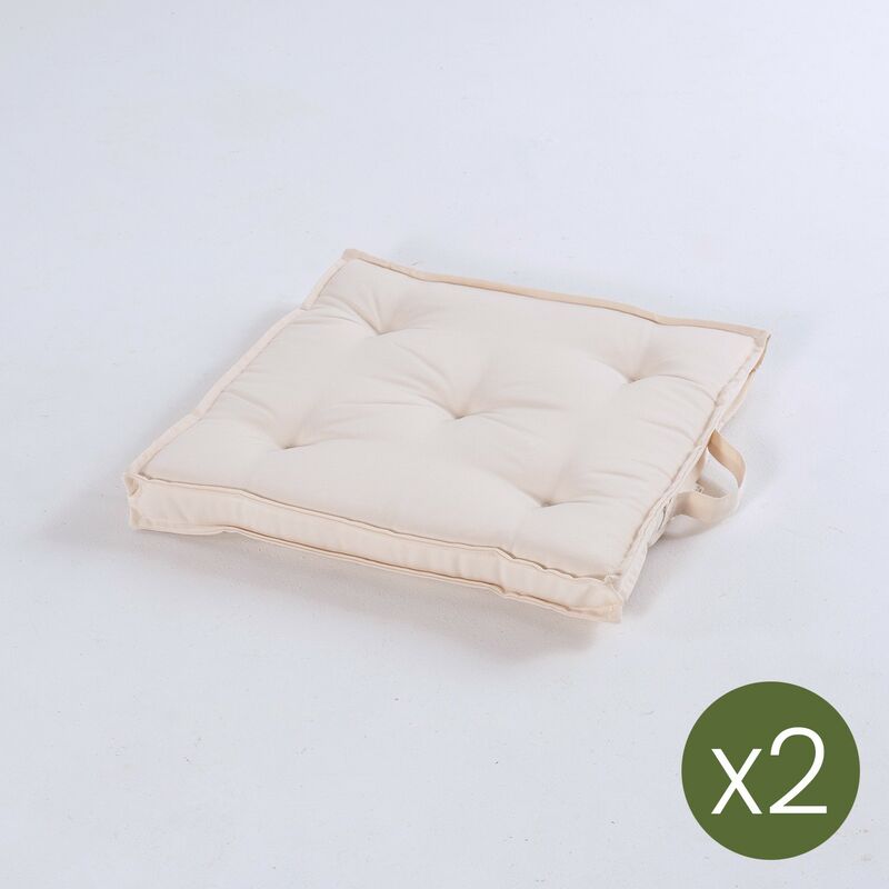 

Pack 2 cojines para sillas de jardÃƒÂ­n color beige | TamaÃƒÂ±o 42x42x5 cm | Repelente al agua