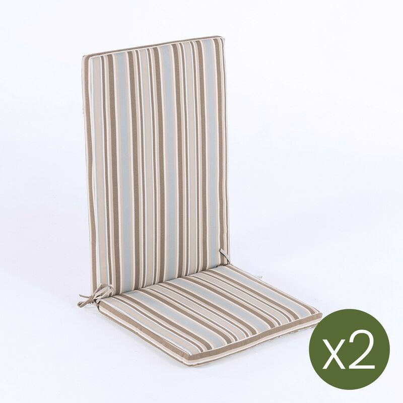 

Pack 2 cojines para sillÃƒÂ³n de jardÃƒÂ­n reclinable Lux color estampado a rayas | TamaÃƒÂ±o 114x48x5 cm | Repelente al agua |