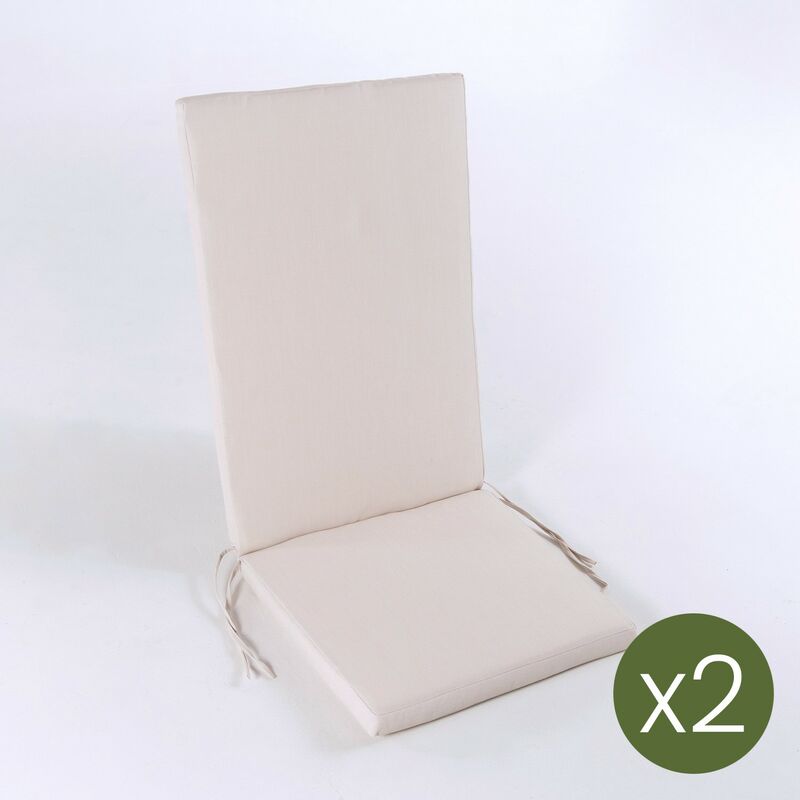 

Pack 2 cojines para sillÃƒÂ³n de jardÃƒÂ­n reclinable Lux color crema | TamaÃƒÂ±o 114x48x5 cm | Repelente al agua | Desenfundabl