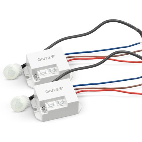 Pack 2 Détecteurs de Mouvement Infrarouge Intégrables, avec Un Angle de détection de 360º.