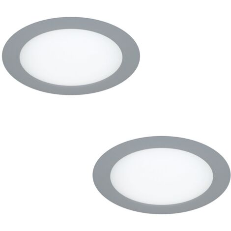 Pack 2 Downlights led redondo gris (18W)