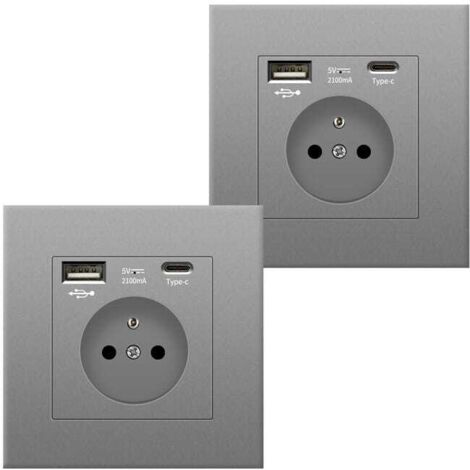 Pack 2 Enchufes USB Tipo-C 5V 2.1A – Adaptador Corriente UE