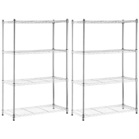 Pack 2 Estanterías Metálicas con 4 Baldas Ajustables 137x91.4x35.5cm 320Kg 7house