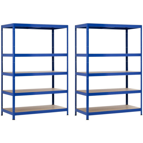 Pack 2 Estanterías Modulares con 5 Baldas Ajustables 180x120x60cm 1250Kg Thinia Home