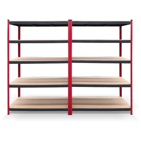 Pack 2 Étagères Métalliques Catter House Rack Cargo Advance 120 - 120x60x180cm en Acier Galvanisé et MDF, Tablettes Réglables